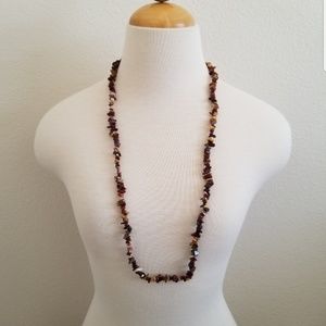 Mookait Jasper Gemstone Chip Necklace